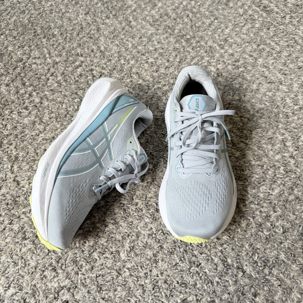 Asics Womens Gel Kayano 30 Cushioned Running Shoes Sneakers Size US 9 Gray Blue
